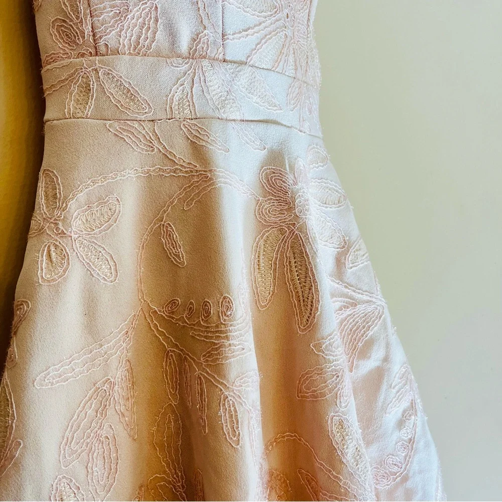 Honey and Rosie Dress Blush Pink Barbie Feminine Embroidered Glitter Lace Peplum - Picture 8 of 8